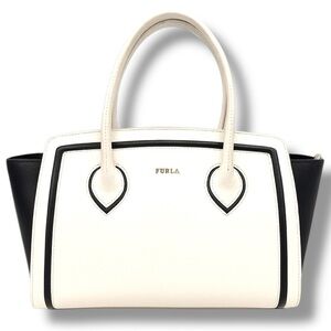 FURLA College Style Bicolor Pebble Leather Large Satchel NWOT